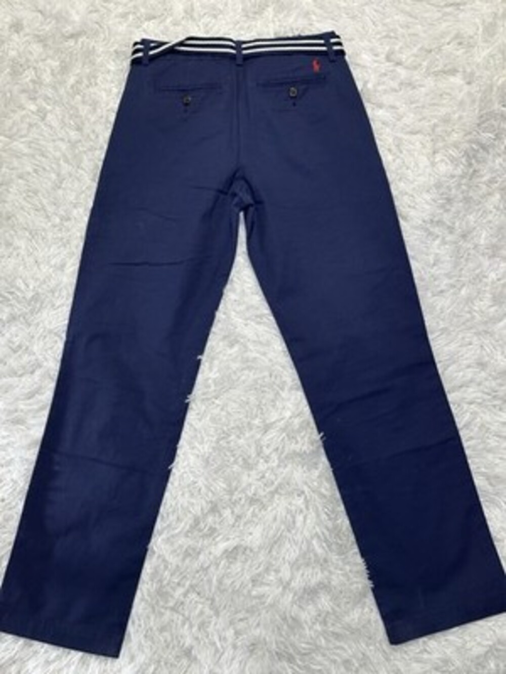 Polo Ralph Lauren Kids Boys Pants Navy Blue 14 Belted Stretch Polo Logo Cotton - Picture 6 of 7